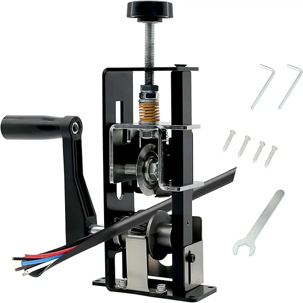 LILOOVKE Wire Stripper 0.04”-0.98” Tool Machine for Hand Crank or Drill Powered Manual Wire Stripper Can be fixed or removed Cable Stripper for Copper Scrap Recycling（Black）