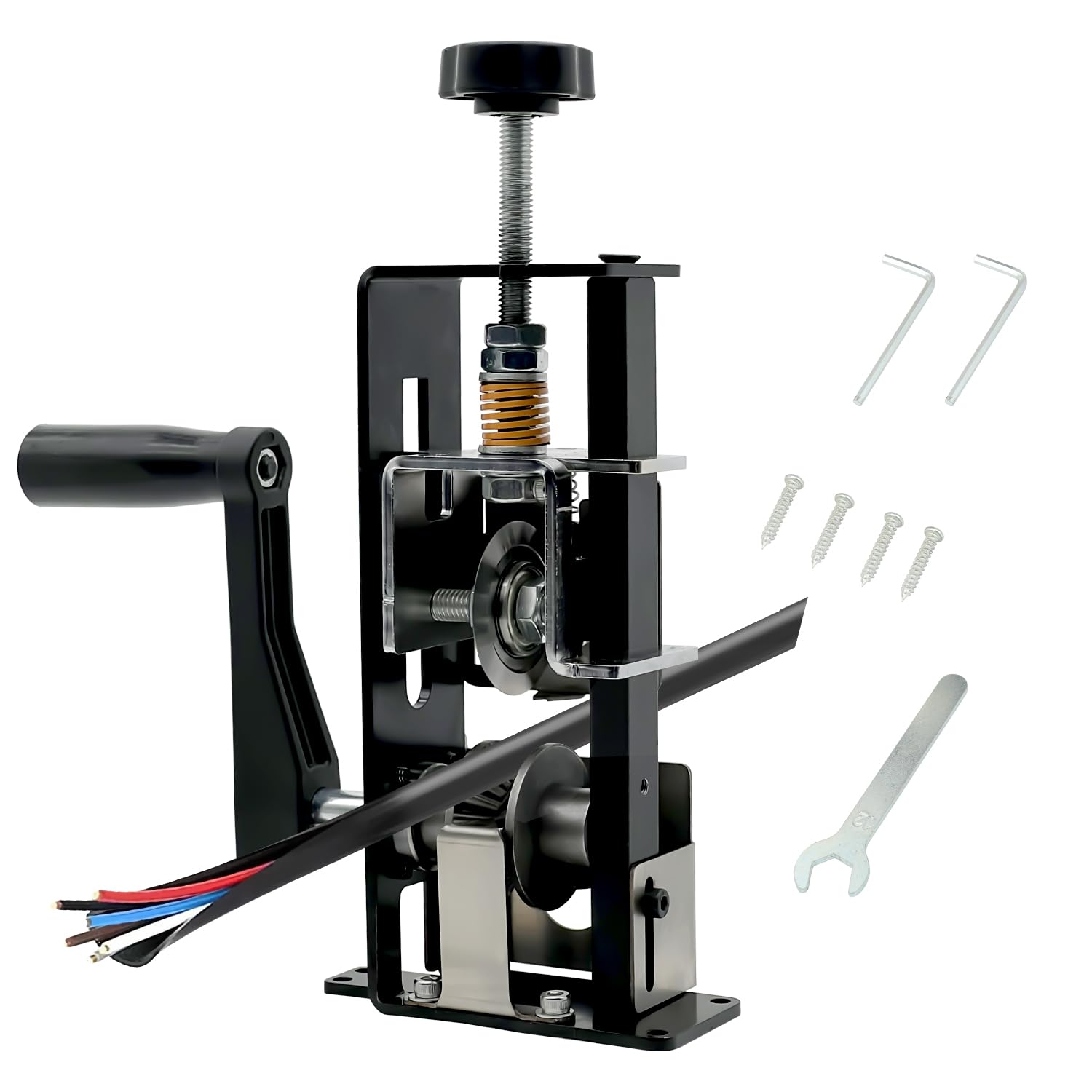 LILOOVKE Wire Stripper 0.04”-0.98”Wire Stripper Tool Wire Stripper Machine for Hand Crank or Drill Powered Manual Wire Stripper Can be fixed or removed Cable Stripper for Copper Scrap Recycling