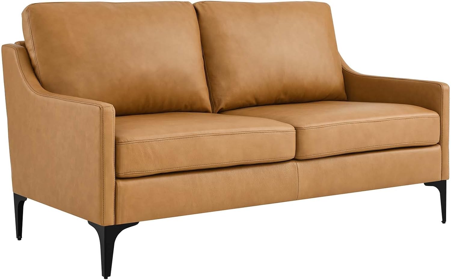 Modway EEI-6020-TAN Corland Leather Loveseat, Tan