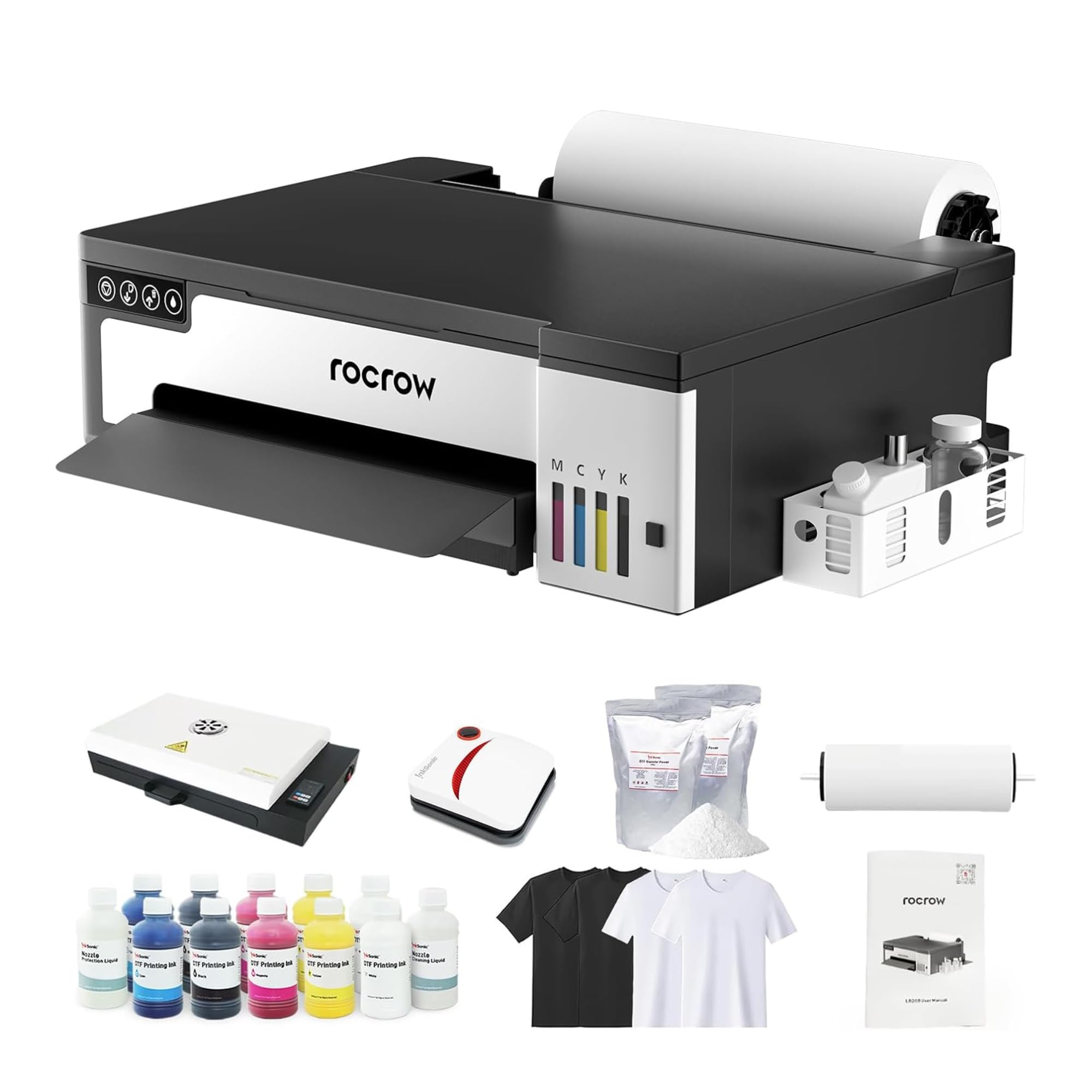 RocRow L13-Easy Lightweight 13" DTF Printer, L18058 A3 Transfer Printing Machine, with Commercial XP600 Printhead, Beginner-Friendly Operation Direct to Film T-Shirt Printer 2025 Upgraded