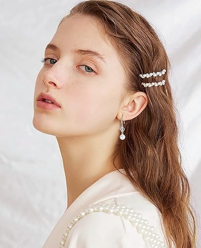 Miniatura 2 de 925 Sterling Silver Pearl Earrings for Women Dangle Pearl Drop Earrings Huggie Gifts for Girls Mother Her