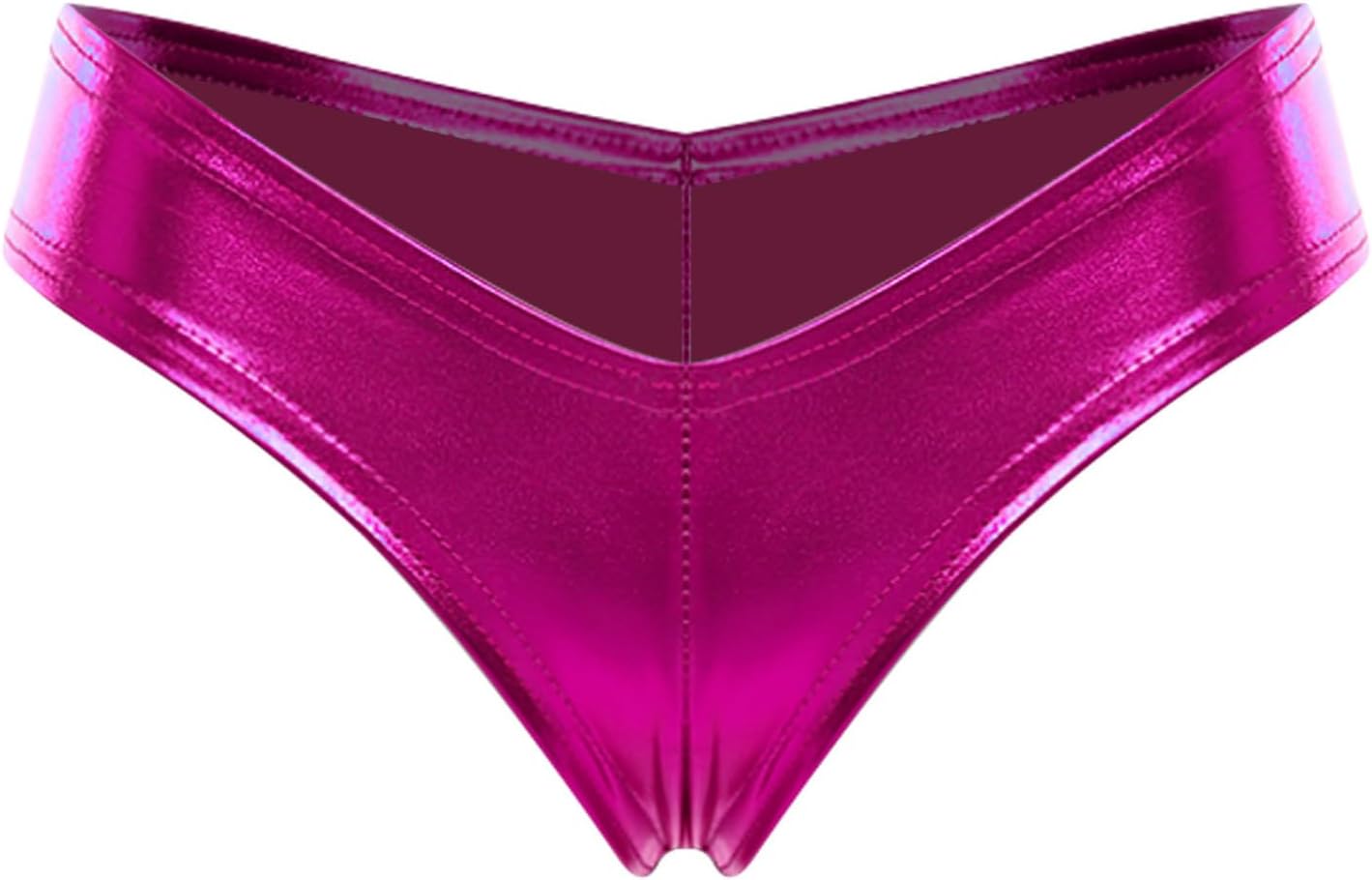 Women's Shiny Metallic Sexy Underwear Mini Booty Cheeky Shorts Bikini Bottoms Stretch Lingerie