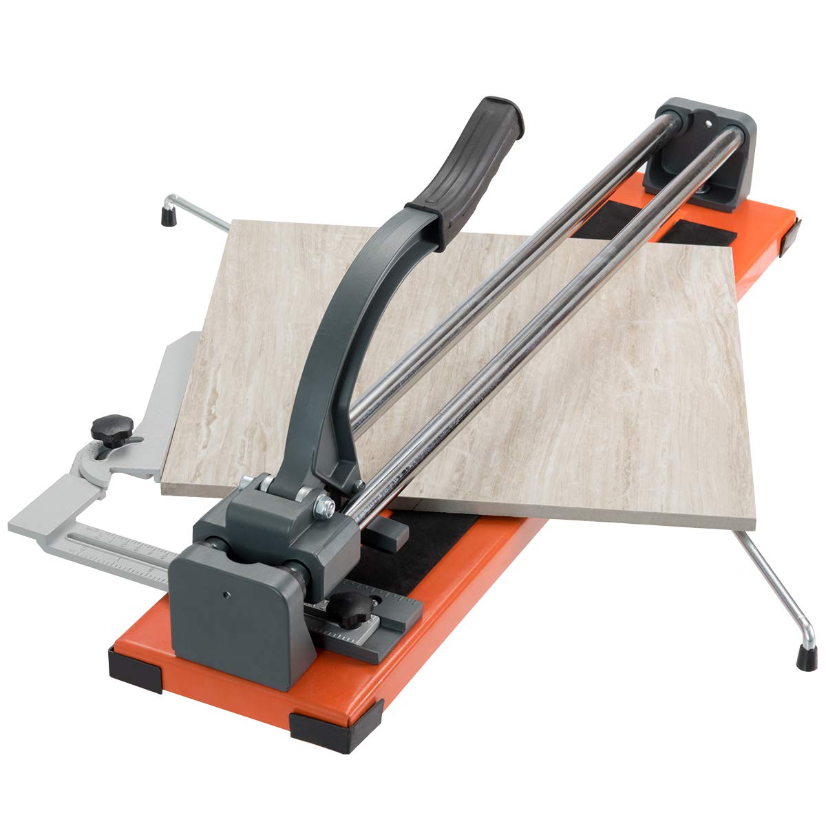 COSTWAY Tagliapiastrelle Manuale Professionale di 61 cm, diagonale di 40,5cm, con scala graduata Precisa rimovibile, rotella di taglio in carburo di tungsteno, per piastre di pavimento e soffitto