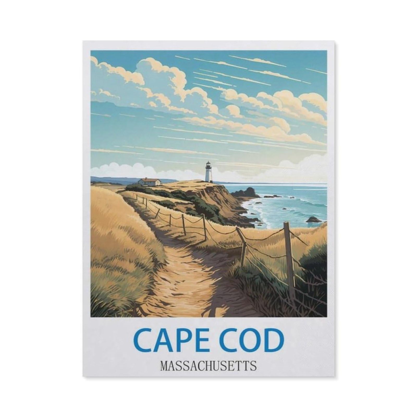 BEAYODKP 5D Diamond Painting，Cape Cod Massachusetts，Diamond Embroidery Cross Stitch（50 x 60 cm/19.68 x 23.62 inches）-CN5