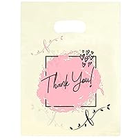 Vista 8 de Joyhey 100 unidades de 7.8" x 9.8" bolsas de plástico para mercancía, bolsas de compras y venta al por menor para boutique con asas troqueladas