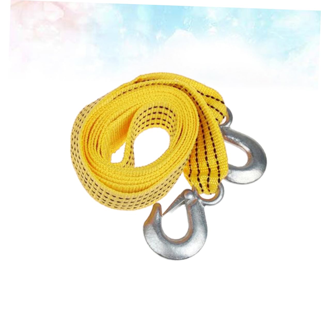 Cuerda de Remolque, Remolque de Coche de Nailon, Cuerda de Cabrestante Resistente, Cuerda de Cabrestante con Ganchos, Cuerda de Cabrestante de Coche/Yellow/Size 1
