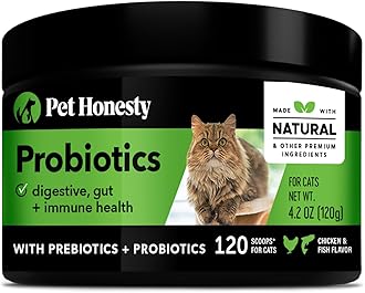 Digestive Probiotic Powder Supplement for Cats - Digestive Support + Gut Health, Probiotic for Cats, Cat Constipation Relief, Bowel Support, Immunity & Overall Health - 120 Scoops