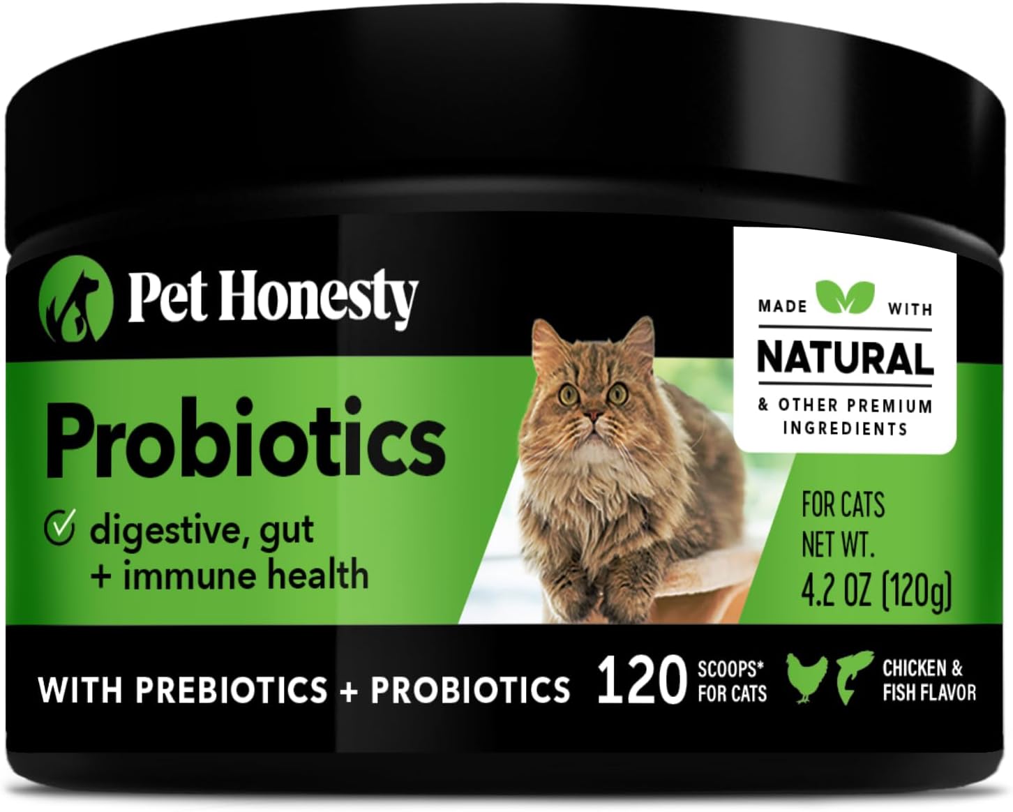 Digestive Probiotic Powder Supplement for Cats - Digestive Support + Gut Health, Probiotic for Cats, Cat Constipation Relief, Bowel Support, Immunity & Overall Health - 120 Scoops