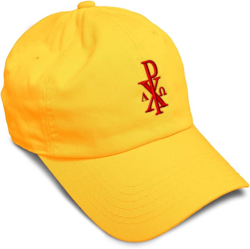 Custom Soft Baseball Hat Embroidered Dad Hat Chi Rho with Alpha Omega Men & Ladies Baseball Cap Cotton