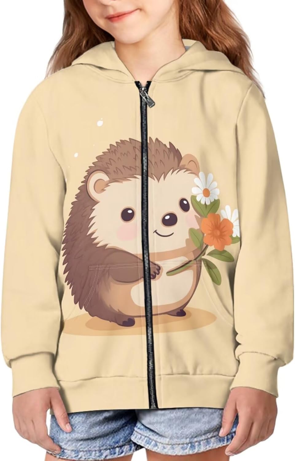 HUIACONG Zip Up Hoodie Kids Hoodies Sweatshirts for Girls Long Sleeve Hooded Full Zipper