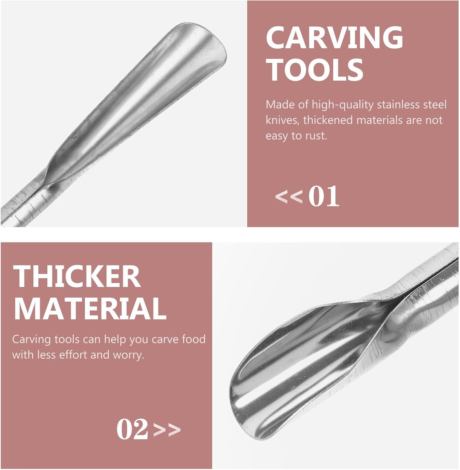 Ciieeo Double Headed Carving Tool Stainless Steel for Food