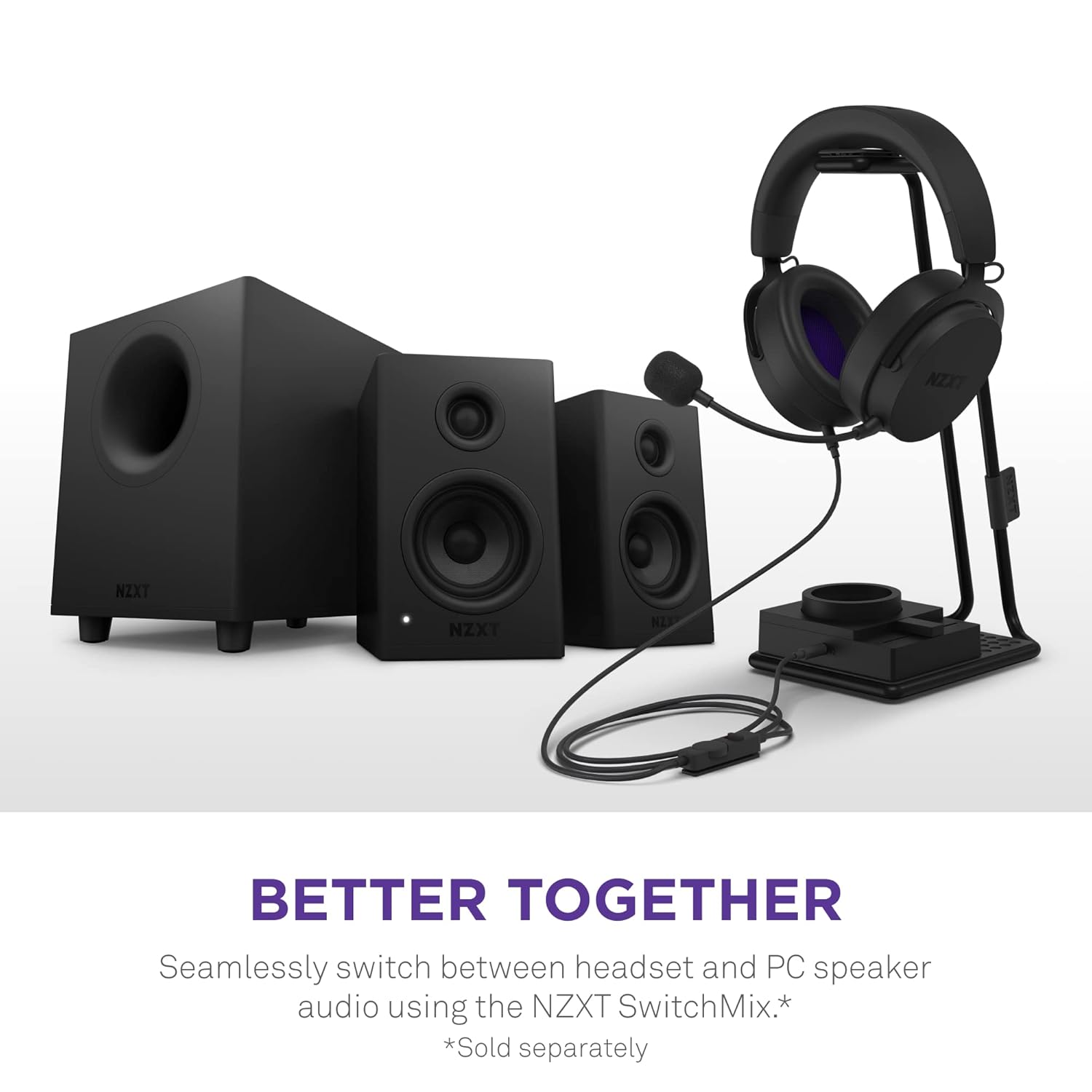 NZXT Relay Wired PC Gaming Headset (Black) - Green Apple Compunet