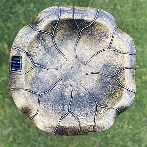 Westcharm 30 Inch Solar Powered Led Lighted Birdbath With Planter Bowl For Outdoors Yard Outside Outdoor Garden Decoration Pedestal Base Stand - Antique Bronze Polyresin Solar Bird Bath With Planter #TOP2