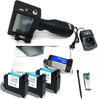 Handheld Printer, Inkjet Printer 12.7mm Fast Drying 4.3 Inch Touch Screen QR Code/Label Printer Inkjet USB Handheld Inkjet Printer for Handheld Inkjet Printer Coding Machine ( Color : 1 printer 4 Ink