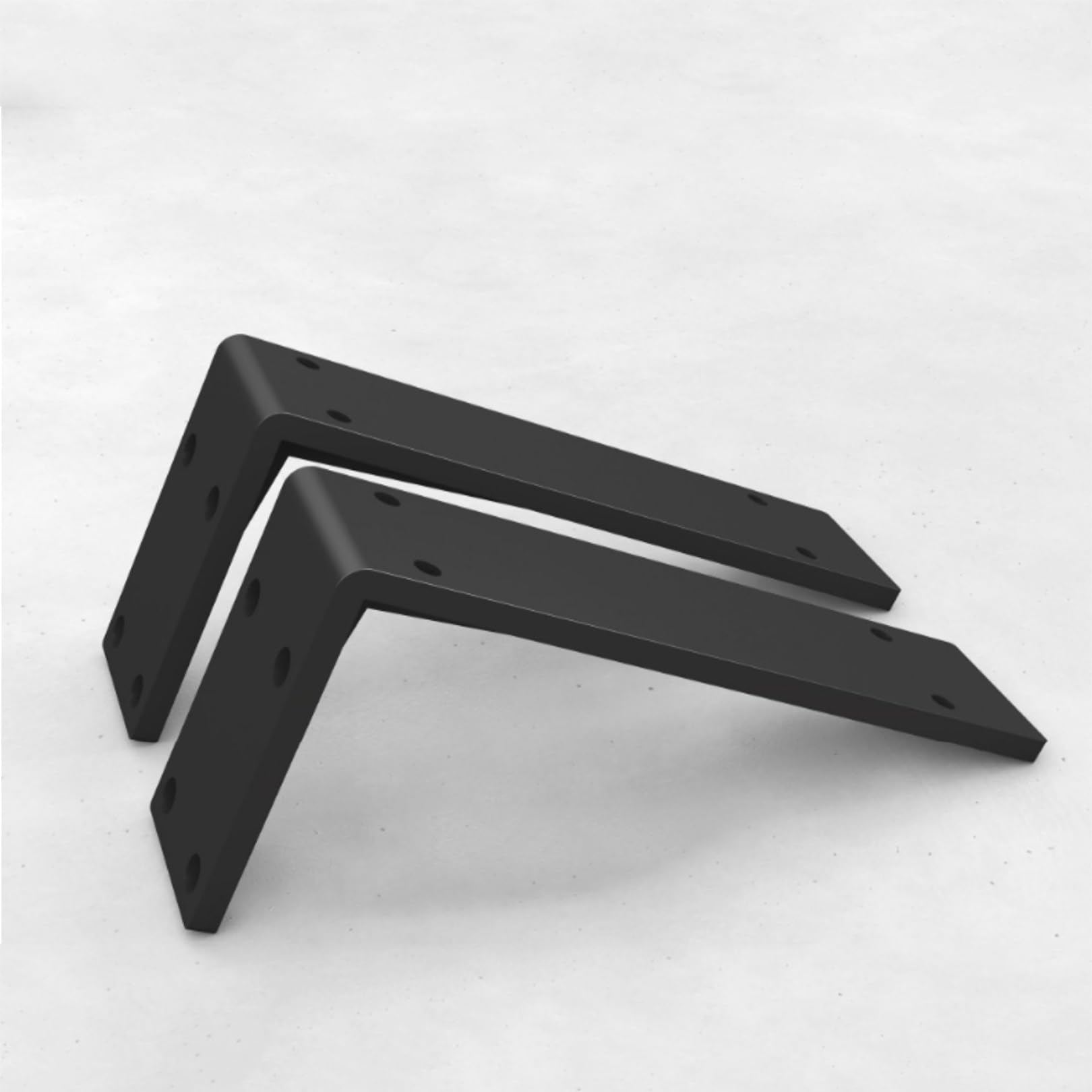 2x Soportes para Estantes Pesados,Escuadras para Estanterias de Metal,5 mm Grosor,Soporte para Estanterías Triangulares de 90 Grados Angular para Cocina Libros,con Tornillos (45cm,Negro)