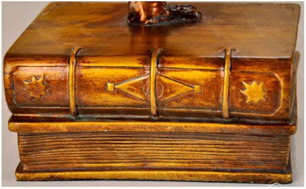 Resin Bird Sculpture Creative Bookends Animal Figurines Vintage Statuette Book Holder Shelf Divider Desk Decoration - Bronze 10.5x13.2x15.5cm(4x5x6inch)