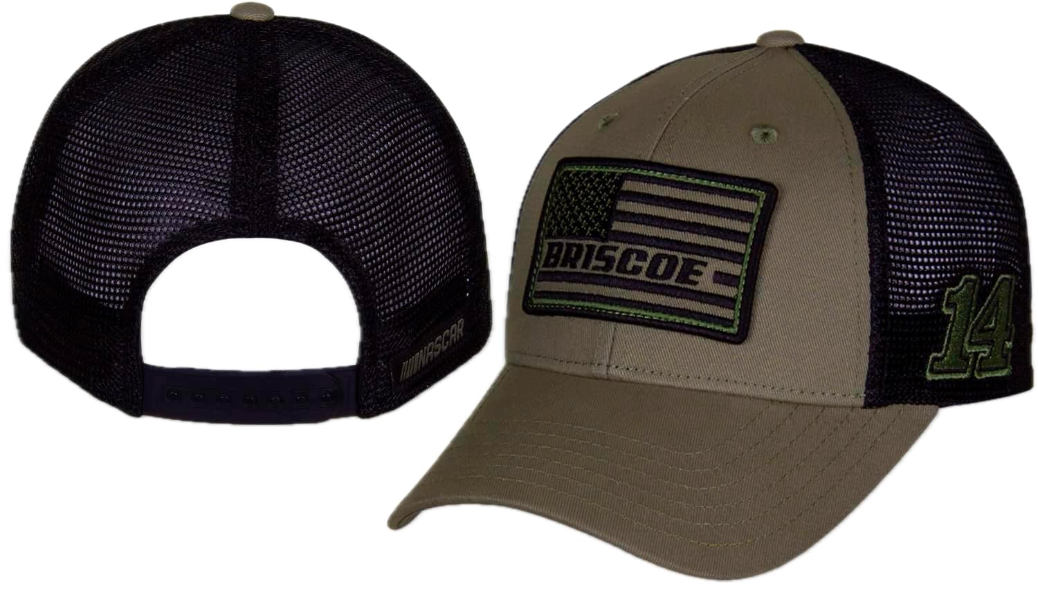 2023 Chase Briscoe Flag Hat - NASCAR Adjustable Automotive Racing Mesh Baseball Cap Green
