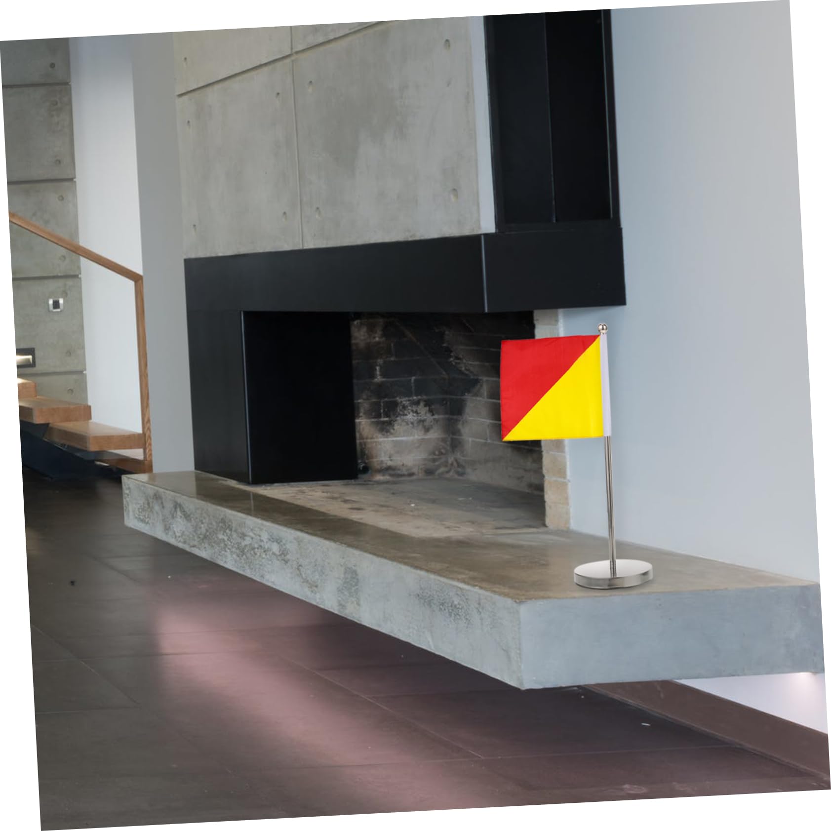 Lurrose 2stücke Tischfahnenmast mit Fuß Metallfahnenstab Stabiler Fahnenhalter für Haus und Büro Kompakt und Leicht für Tischdekoration Fotografie Partys