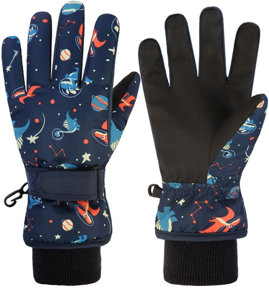 Guantes De Invierno Para Niños FAYHIJUN - Impermeables, Cortavientos Con Forro Polar Para Esquí Y Nieve (Tallas 1 A 9 Años)
