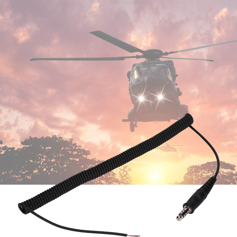 Cable de Repuesto DIY, Cable para Auriculares de Helicóptero Nexus U174 Adaptador de Resorte U 174 U Conector Militar