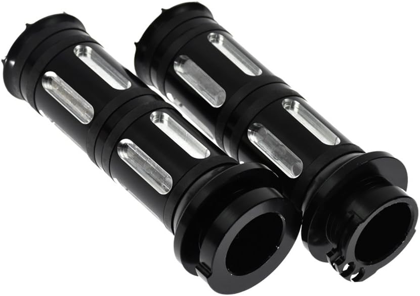 HDBUBALUS Motorcycle 1" 25mm Hand Grip Handlebar CNC Aluminum Handlebar Black Handle Grips Fit for Harley Dyna Softail Touring Custom