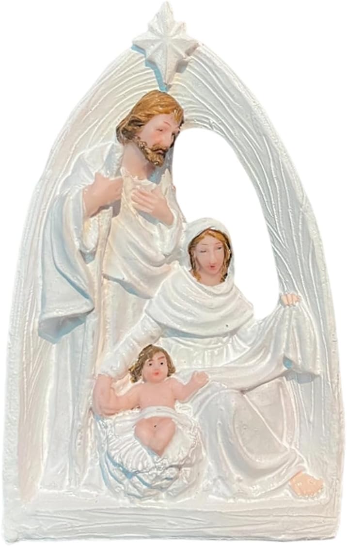 ordinarYone Christmas Nativity Figurines Holy Family Figure with Stable Nativity Figure,Table Ornament Christmas Decors