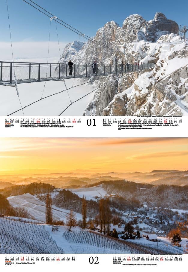 Reisezauber Austria DIN A4 Calendar for 2024 Vienna Salzburg Linz Mountains City Country Holiday Seelenzauber - Image 2