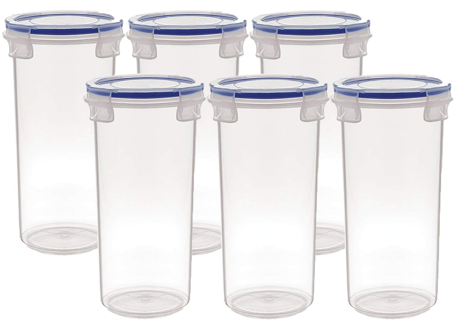 Kuber Industries Plastic Container for Kitchen Storage|Airtight Container|Transparent Kitchen Container|500ml|Pack of 6 (White)