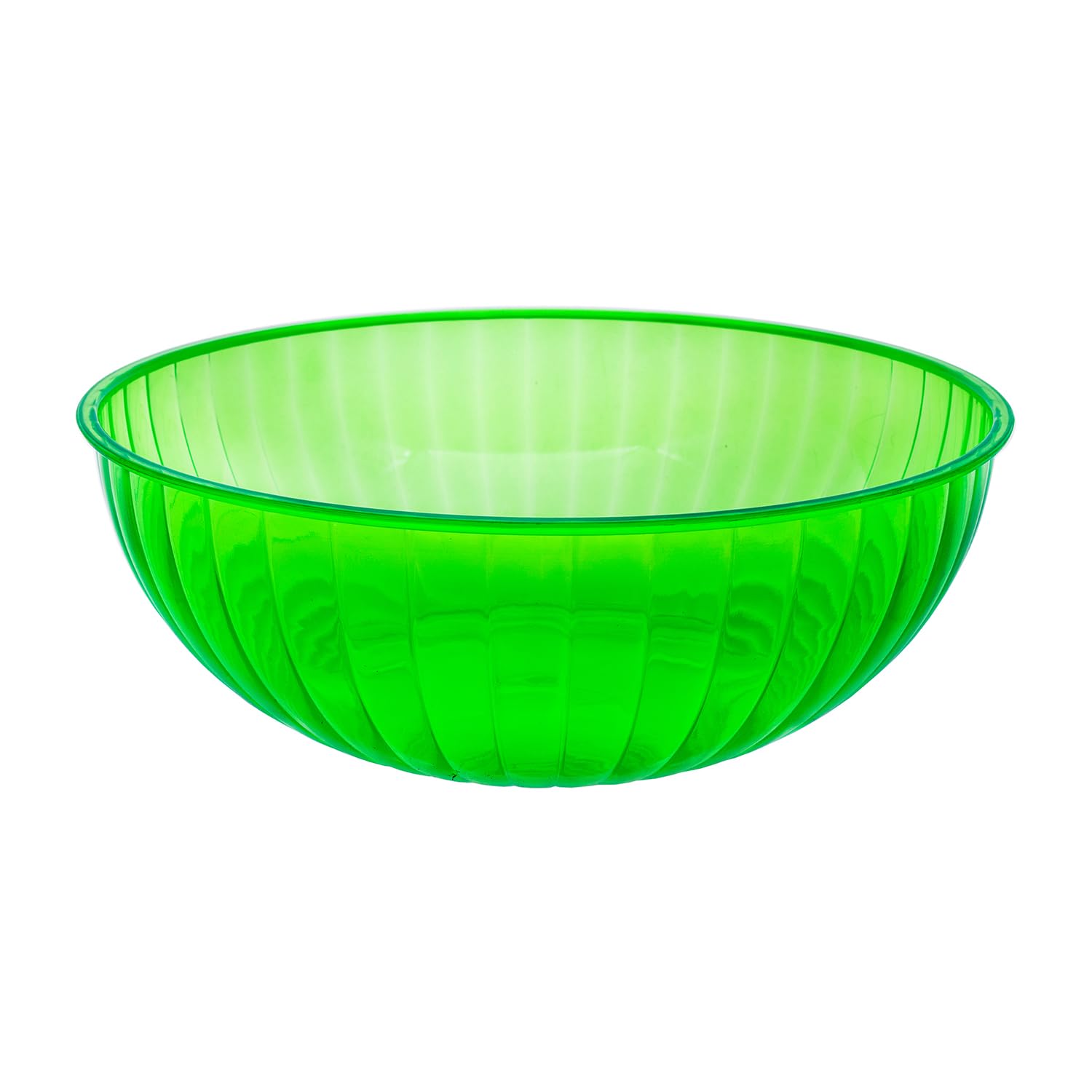 Party Essentials Hard Plastic 192 OZ./6 QT/1.5 Gallon Large Serving Bowls For Punch/Salad/Snack/Treat/Fruit, 3-Count, Neon Green