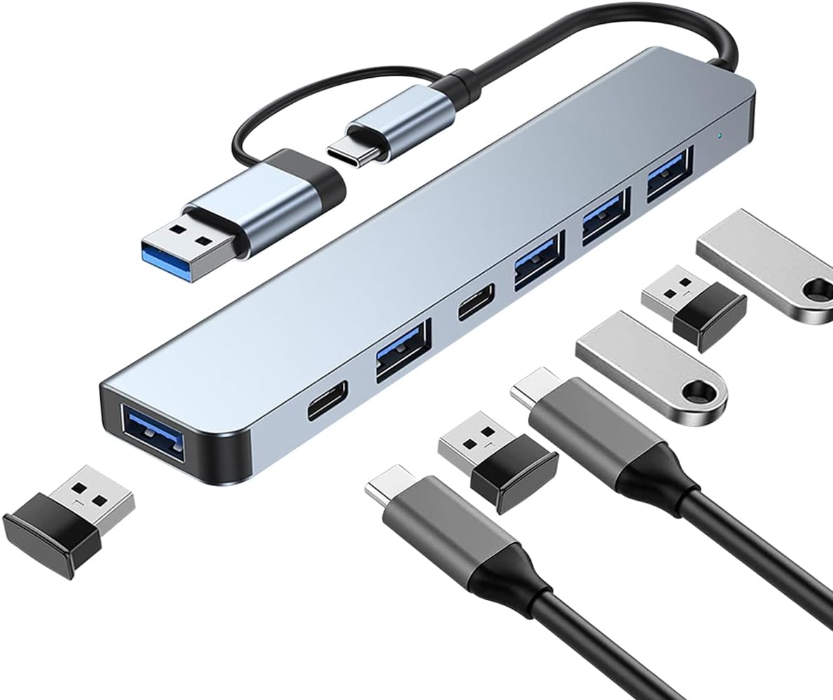 Topeetek USB C Hub, 7 in 1 USB Splitter Multiport Adapter Type C Dock ...