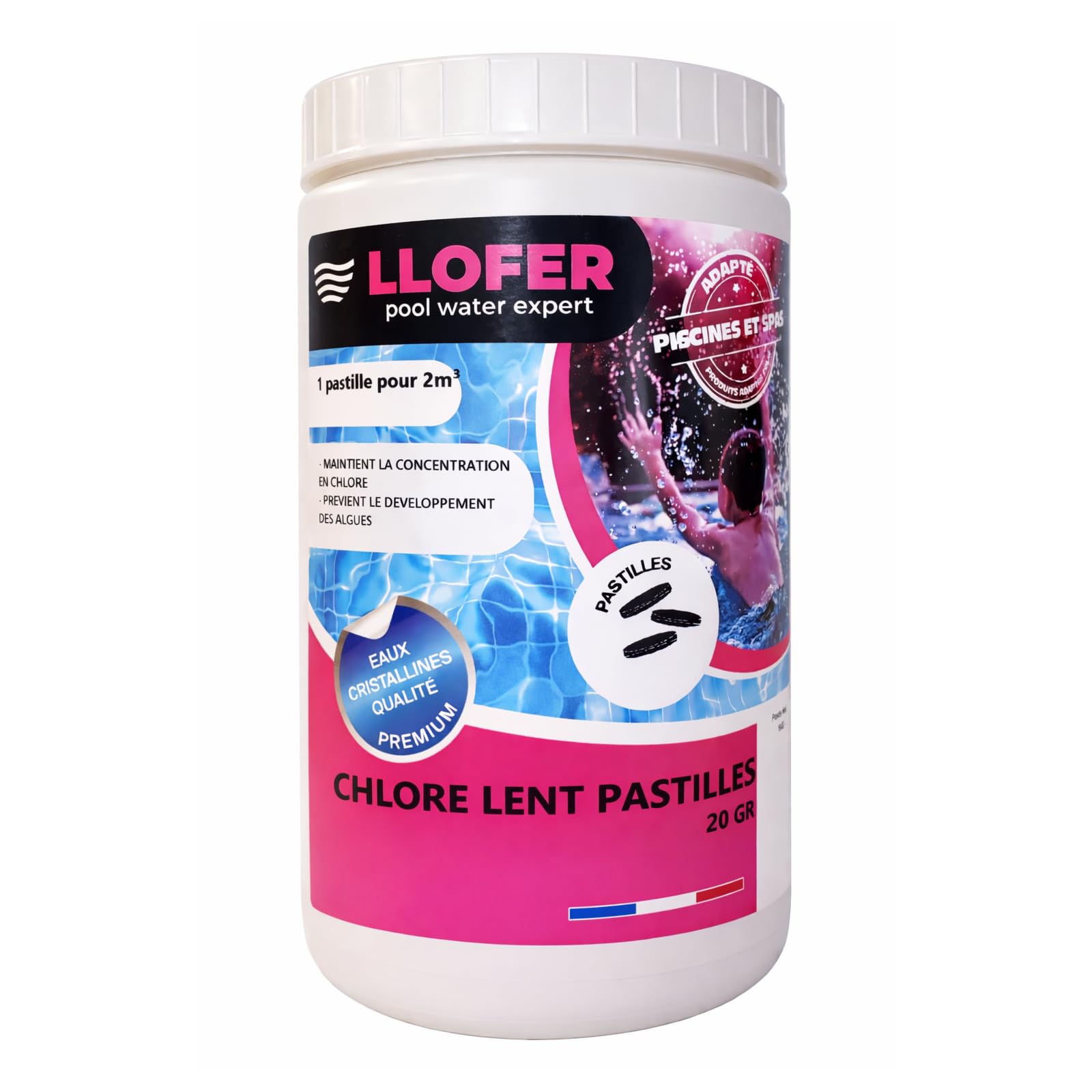 203B4T1KG-SPA - Chlore Lent en Pastille de 20gr spécial Spa - 1kg