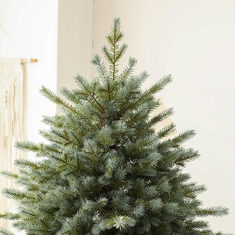 Sapin de Noël Complet avec Feuillage d'aiguilles Ultra-réaliste, Plusieurs hauteurs et illuminé, entouré d'arbres. Arbre de Noël(1.8m)