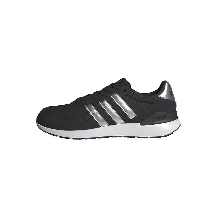 adidas Donna Run 60S 4.0 Shoes, Core Black Silver Metallic Cloud White, 39 1/3 EU