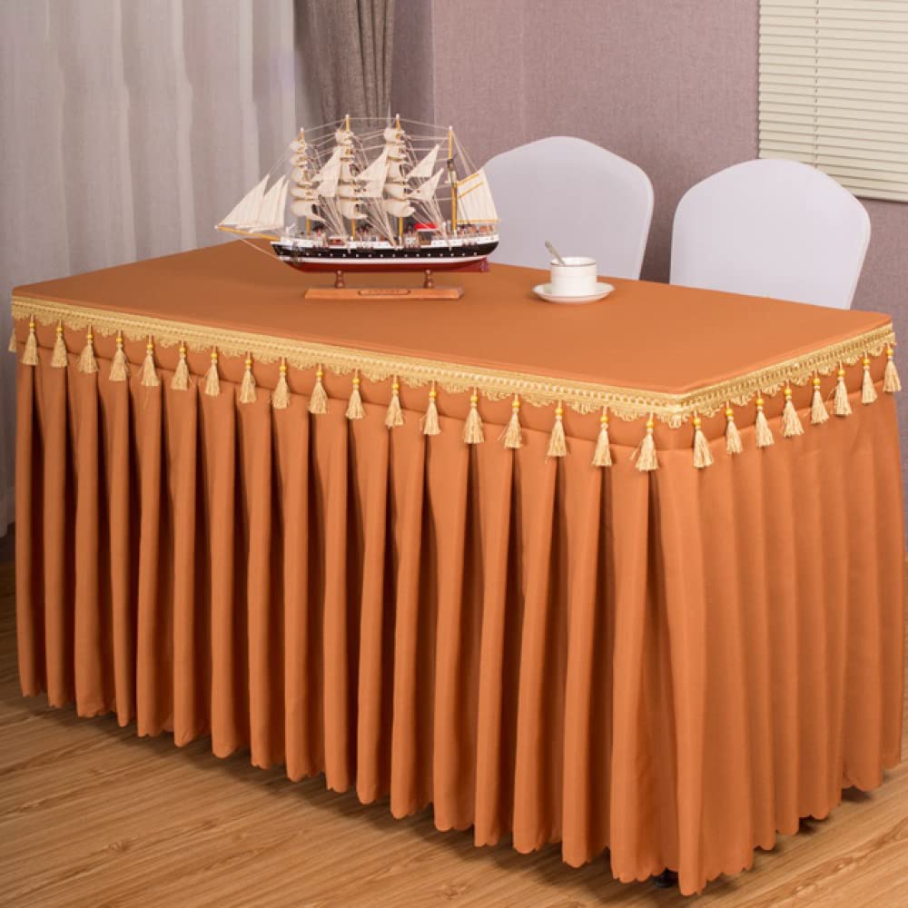 Nappe basse pour masquer les pieds de table couverture rectangulaire bleu royal marron clair