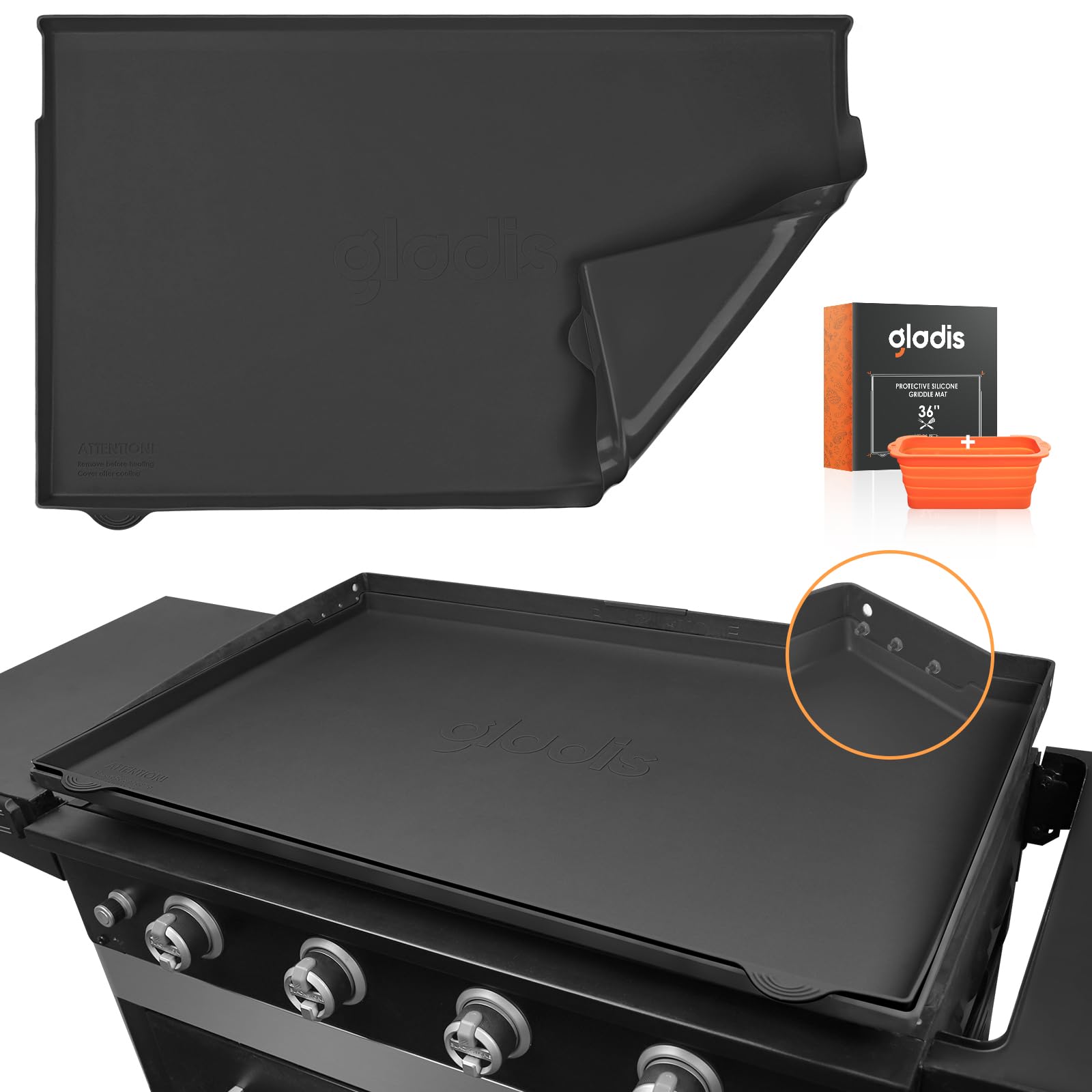 36" Silicone Mat for Blackstone Griddle, [Upgraded 2.8Lbs Heavy Duty Silicone] Gladis 36 Inch Griddles Protective Cover, Coverage with No Gaps, Protect Grill from Dirt & Rust, Blackstone Accessories