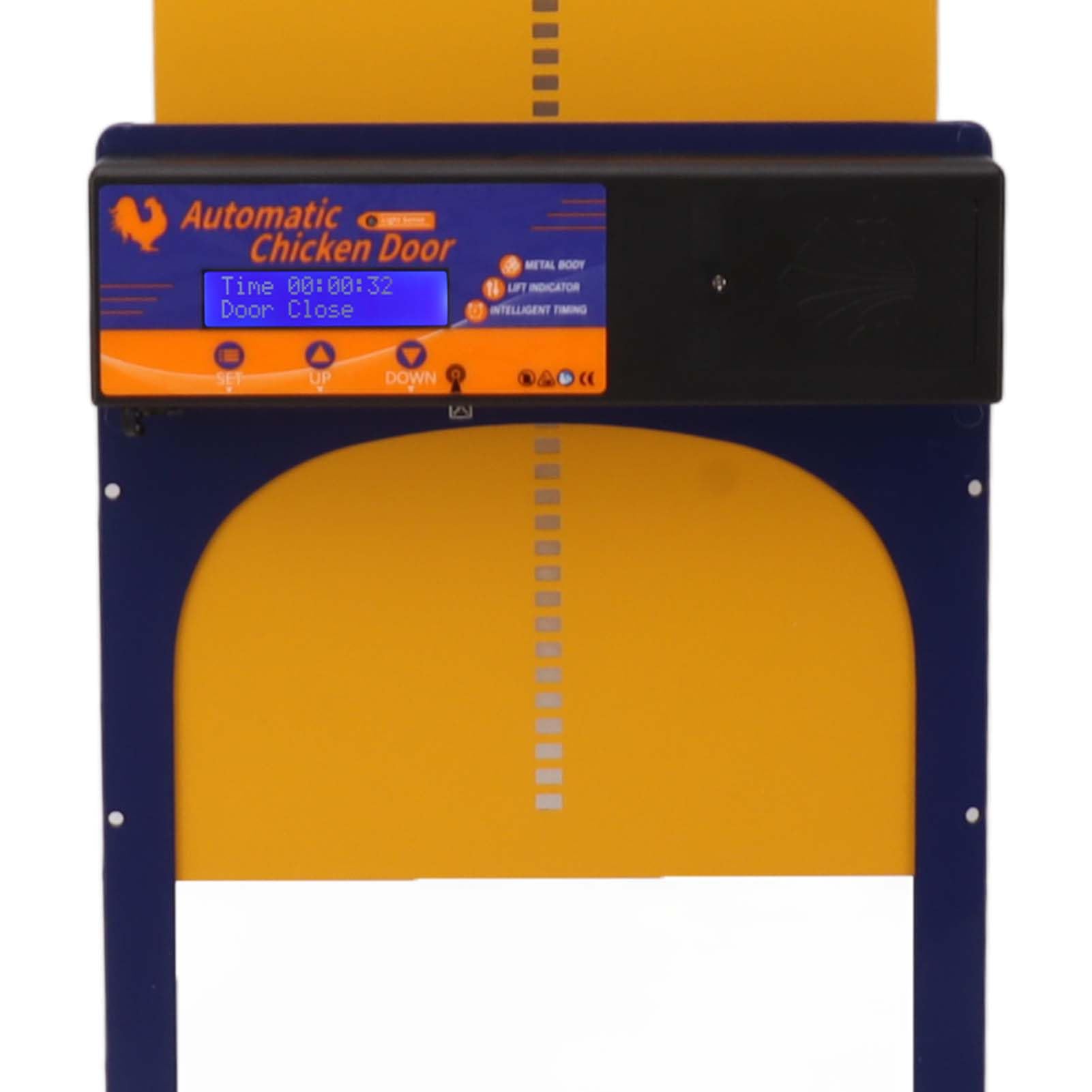Porta Automatica per pollaio, Porte per polli programmabili ad energia Solare con rilevamento della Luce per la casa (Blu)