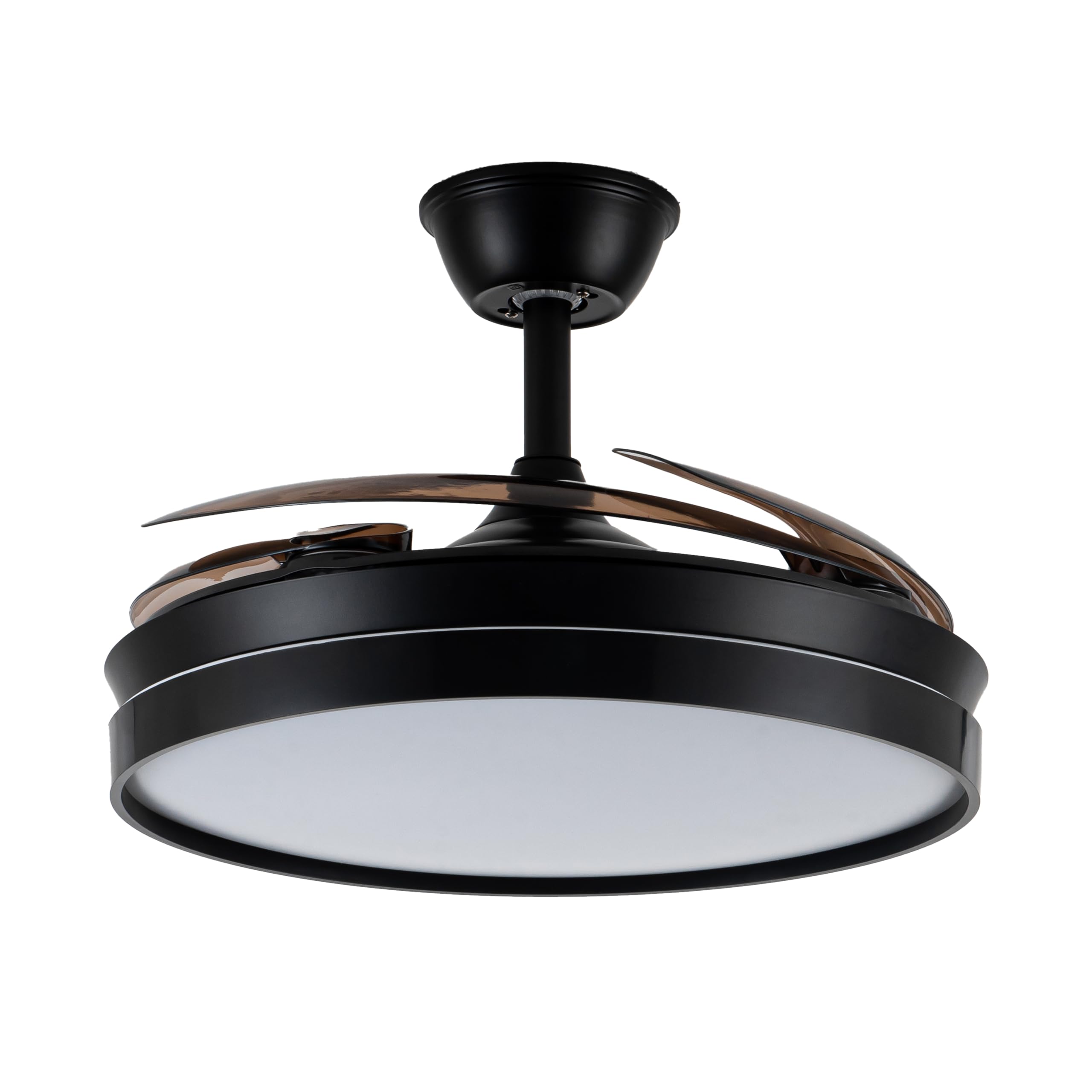 SOLMIRA Ventilador de Techo, Luz LED, Negro, Diámetro 106cm, Modo Frio Calor, Silencioso