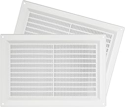 Repa Market 2-Pack 10'' x 7'' Inch / 250 x 170 mm Plastic White Vent Cover - Rectangular Wall Duct Grille - Air Vent Louver - Protective Screen Mesh - HVAC Ventilation, Exhaust, Air Intake Grill