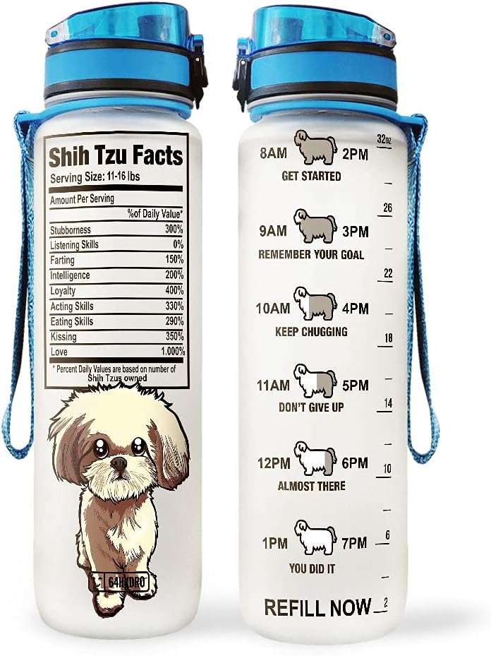 64HYDRO 32oz 1Liter Motivational Water Bottle with Time