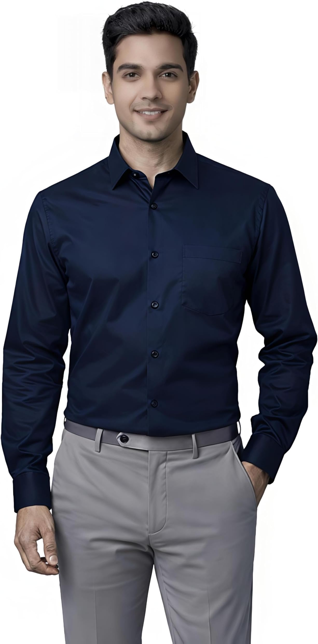 Men’s Solid Formal Shirt | Regular Fit Full Sleeve, Cutaway Collar Breathable PC Cotton Fabric | Shrink Proof | Office Wear | Machine Wash