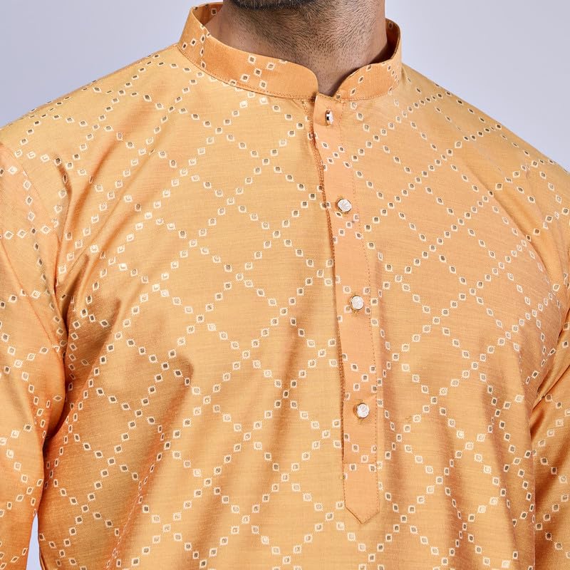 Image of BELLAZO Men's Premium Cotton Printed Regular Kurta | Stylish Kurta for Weddings /Festivals