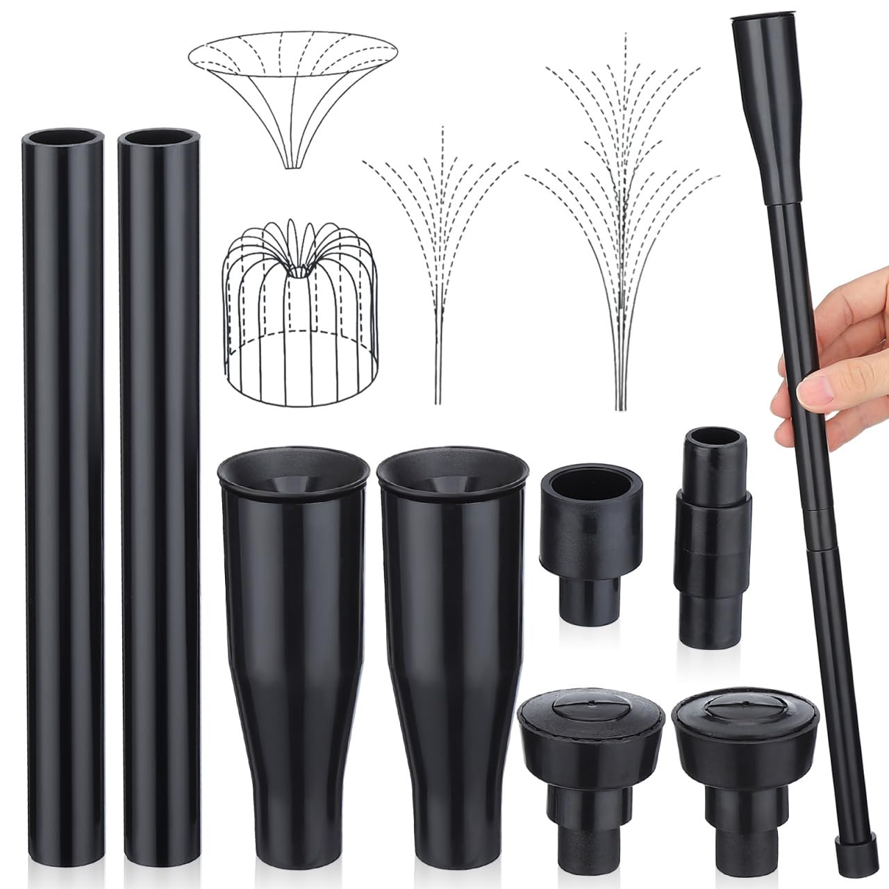 Yardwe Mushroom Fountain Nozzle Heads, 8 Pcs Plastic Fountain Spray Heads for Garden Water Features, Aquarium and Fish Tank