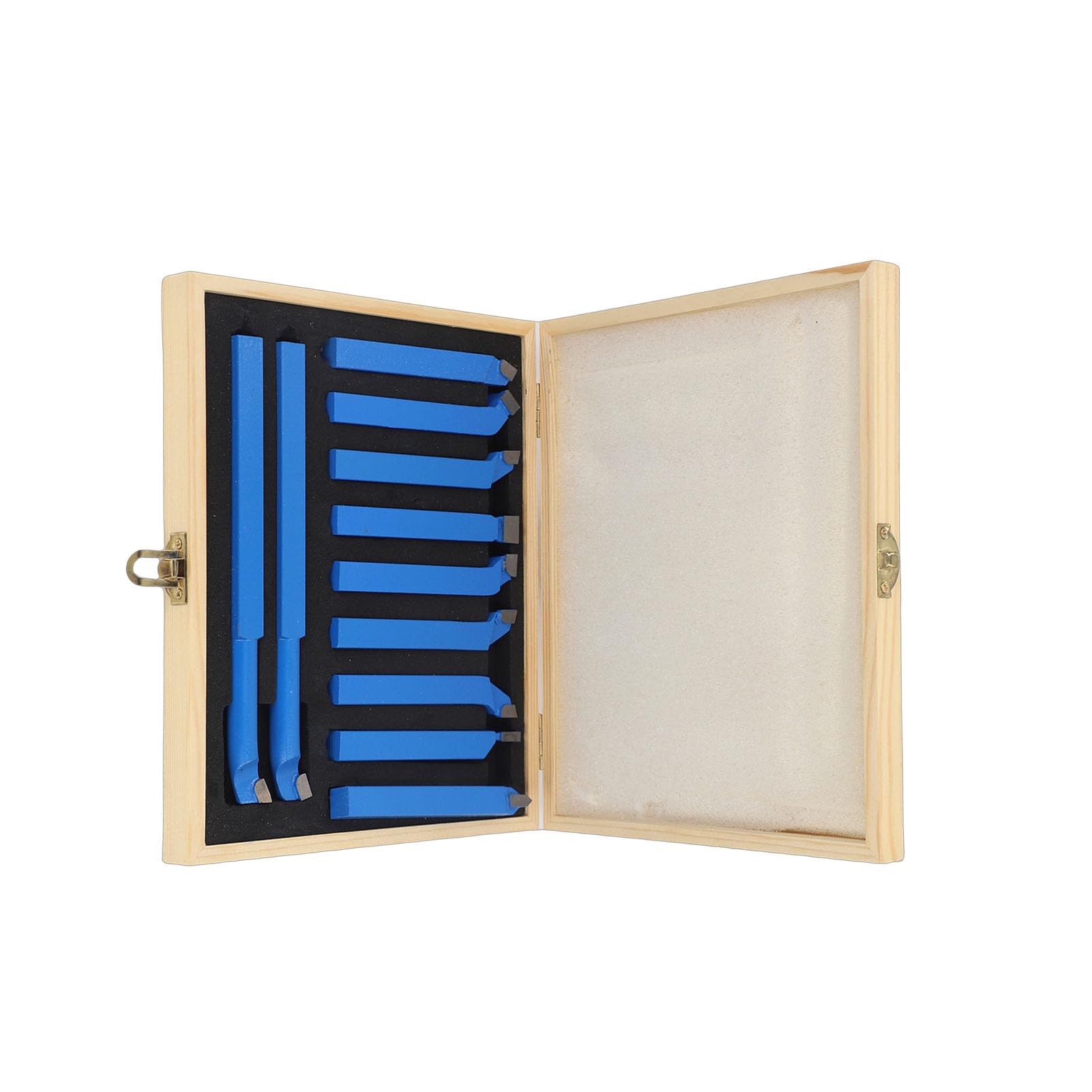 Hartmetall Drehstahl Satz, Drehmeißel Set Drehen Fräsen Schneiden Werkzeug Set, Drehmeissel set Wendeplatten-Drehmeißel Mit Holzkoffer für Drehmaschinen 12x12 mm