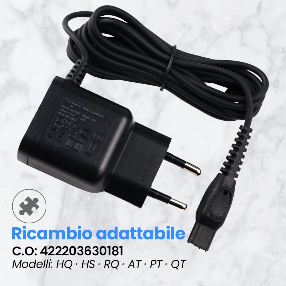 Anakel Home Caricatore rasoio compatibile con rasoio Philips OneBlade, modelli HQ HS HC RQ AT PT MG BT BG | 15 V, 5,4 W, 350 mAh, colore nero