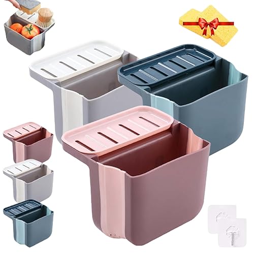 Miniatura 9 de Alkyne Cubo de basura de separación seca y húmeda para fregadero, papelera debajo del fregadero, papelera de cocina, cesta de drenaje telescópica