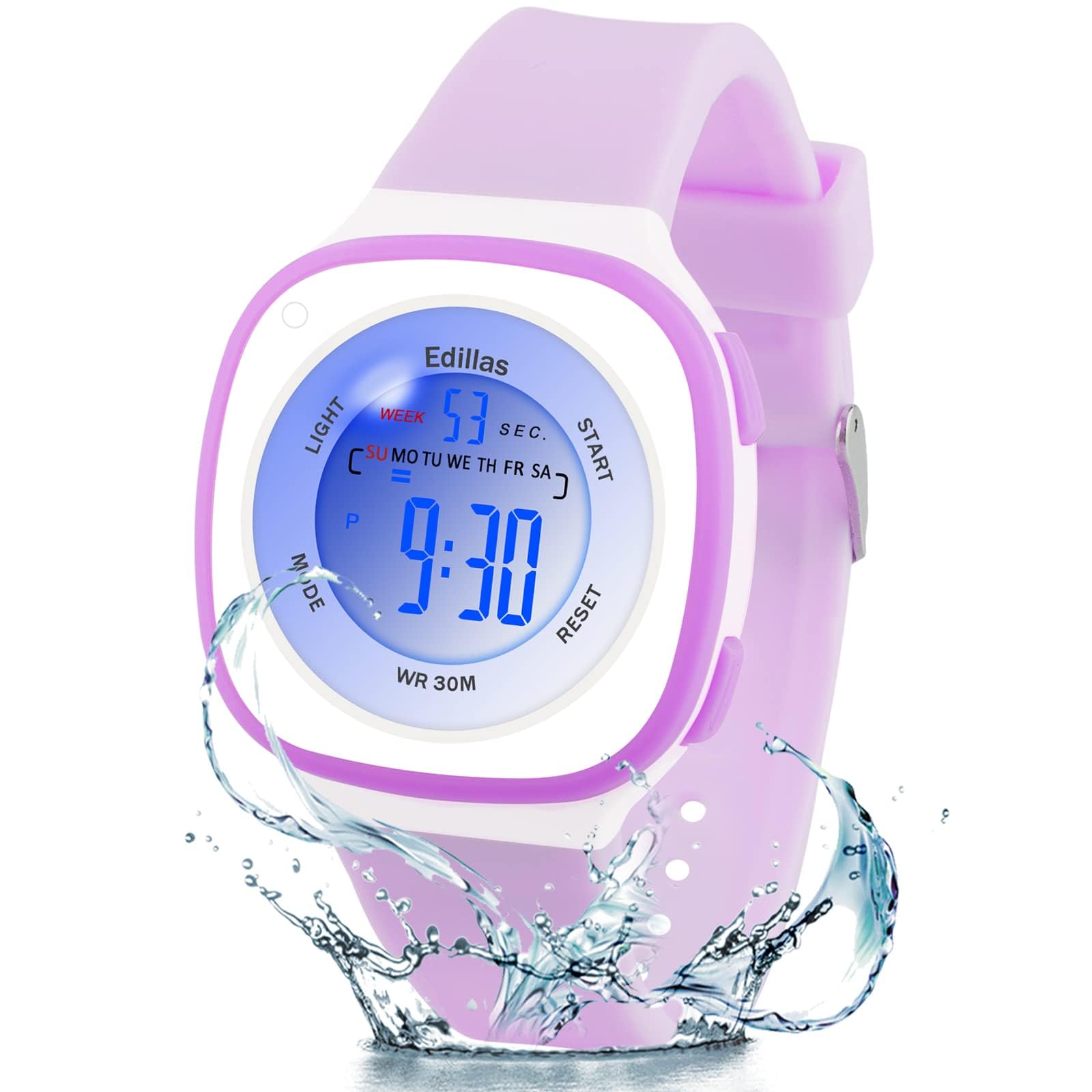 Kids Watches Digital for Girls Boys, Light Wristwatch for Child Waterproof Sport Outdoor Multifunctional Wrist Watches with Stopwatch Alarm for Ages 4-15
