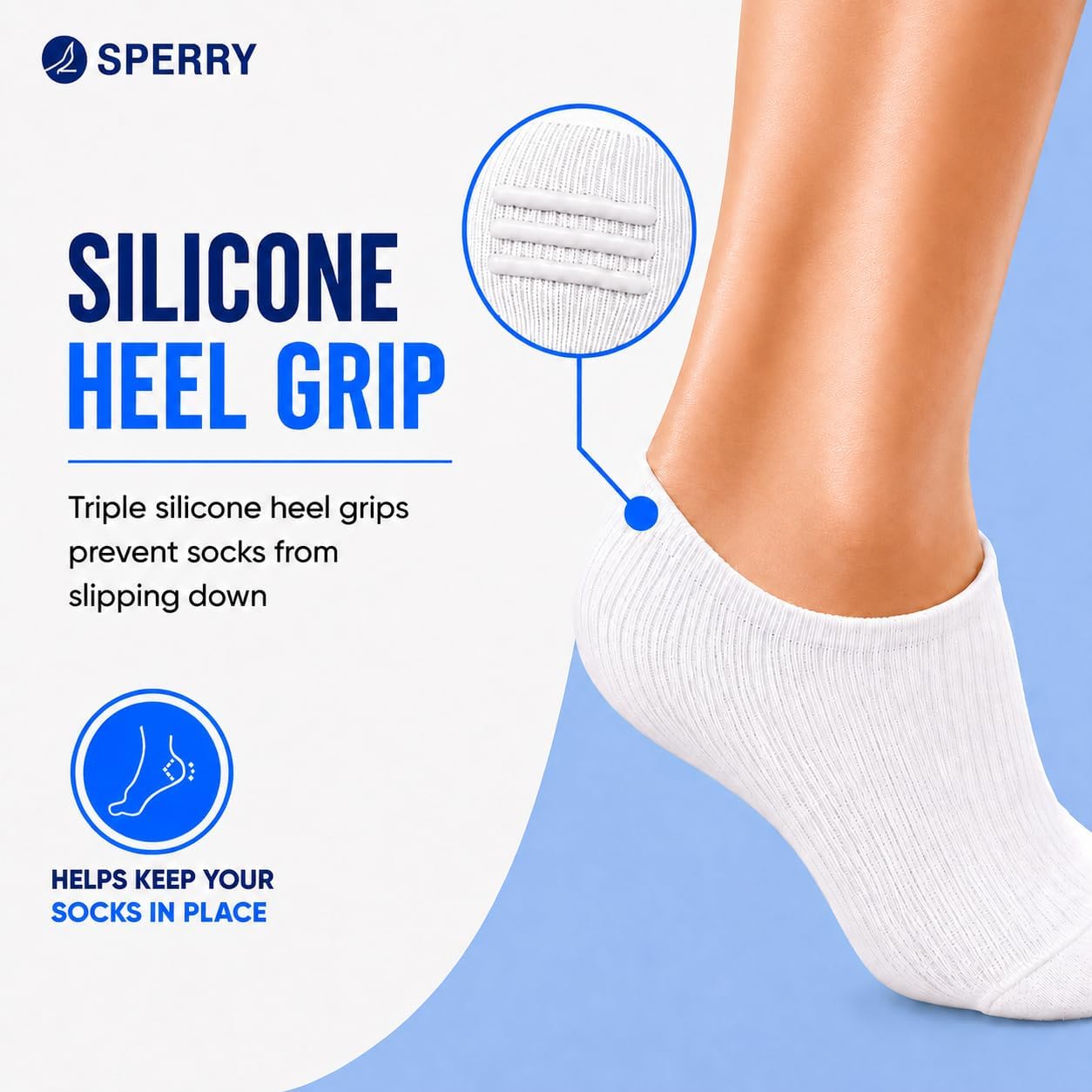 Sperry Women's 6-Pack No Show Socks | Invisible Low Cut Liner, Moisture-Wicking, Non-Slip, Lightweight, Ideal for Sneakers