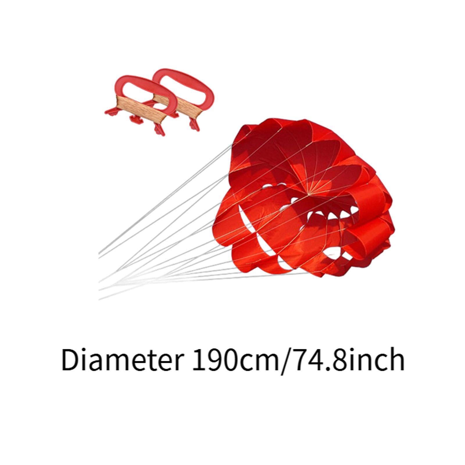 Cerf-Volant Sky Outdoor, Cerf-Volant Parafoil Double Ligne Rouge Jaune 1,9 m de diamètre