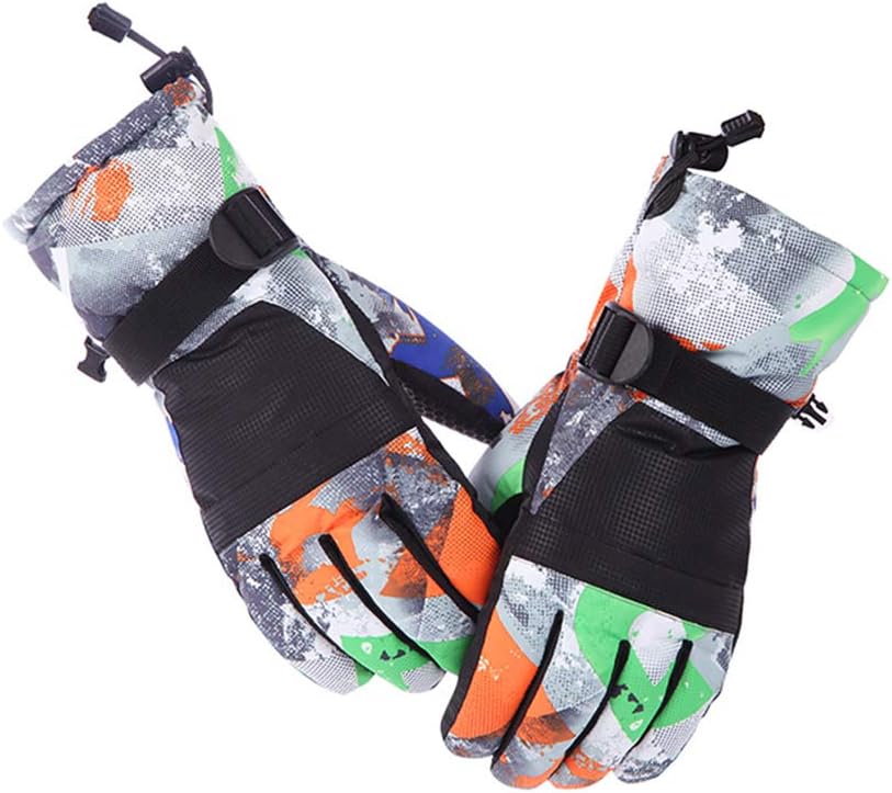 LECAGE Children's Ski Cold Gloves Unisex Waterproof Breathable Warm Snow Gloves Suitable for Parent-Child Activities Such As Outdoor Climbing (Black Green) : Clothing, Shoes & Jewelry
