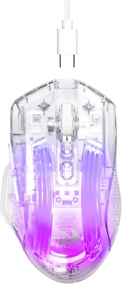 Mouse Gamer Redragon Chazzis Cristal RGB Sigma SG8960 24000 DPI Ergonômico 8 Botões M695CT